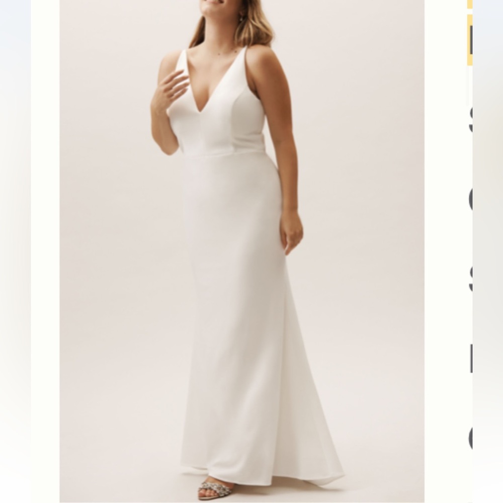 BHLDN Classic Ivory V-Neck Gown